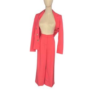 Bar III Women's Pink Double-Breasted Blazer & Trouser Suit Set Size 6